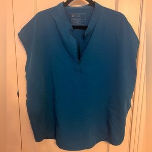 Figs Women’s Alps Blue Rafaela - Mandarin Collar Scrub Top. Size XL.